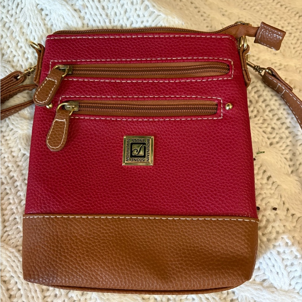 Stone & Co. Red and Tan Crossbody Bag
